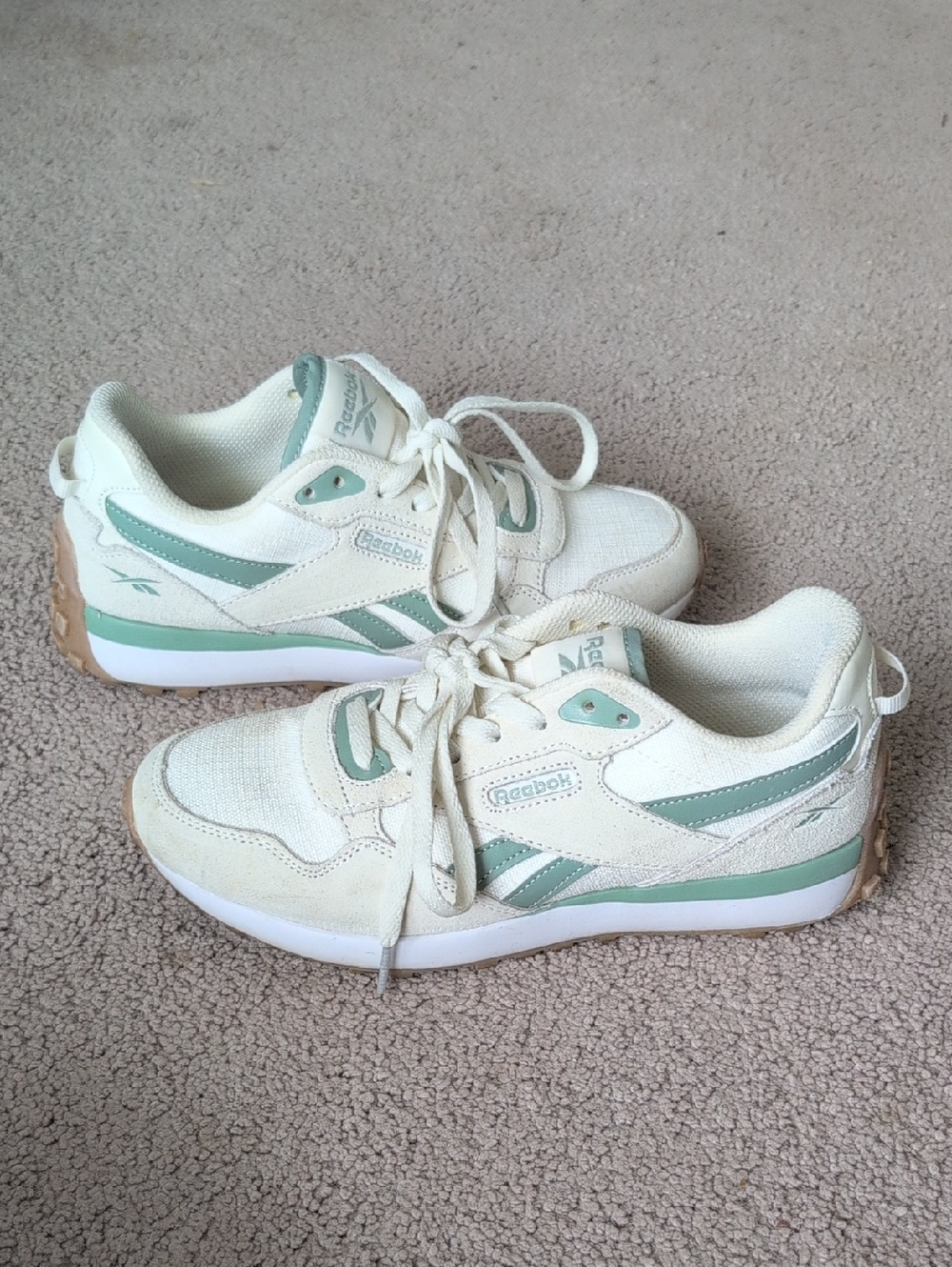 Reebok Women’s Low-Top Sneakers in Cream & Mint Green